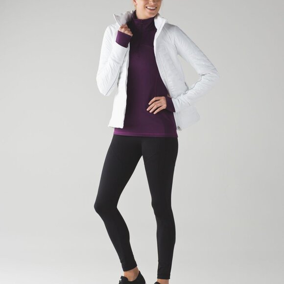 Like New: Lululemon First Mile 1/2 Zip Darkest Magenta Size 2 - Picture 5 of 9